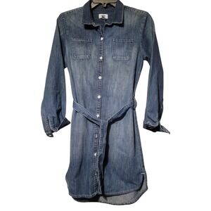 Old‎ Navy Girls XL 14 Denim Shirt Dress Button Front Long Sleeve